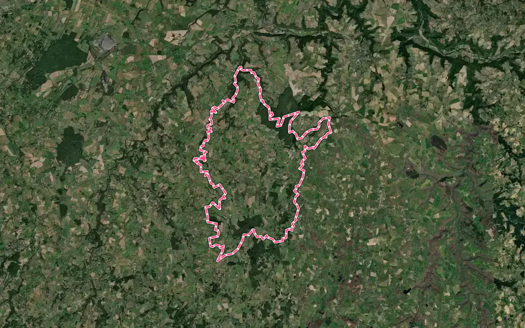 Vue satellite de Sannat avec ses contours administratifs