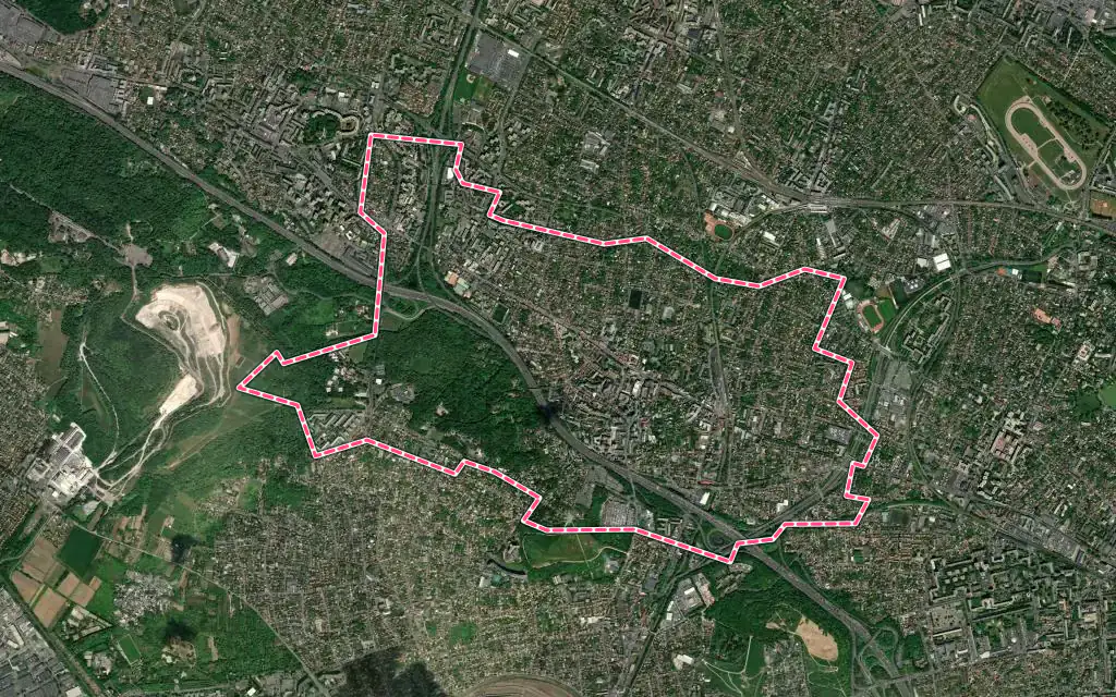 Vue satellite de Sannois avec ses contours administratifs