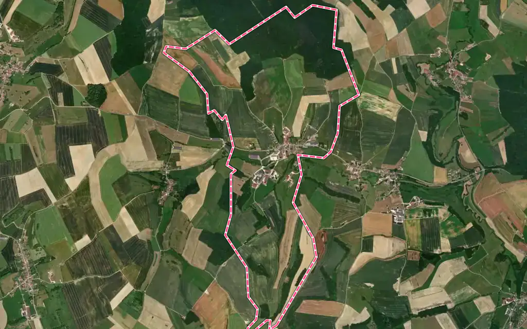 Vue satellite de Sans-Vallois avec ses contours administratifs