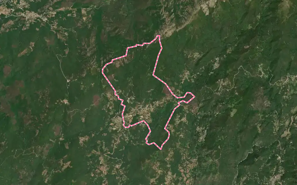 Vue satellite de Santa-Maria-Siché avec ses contours administratifs