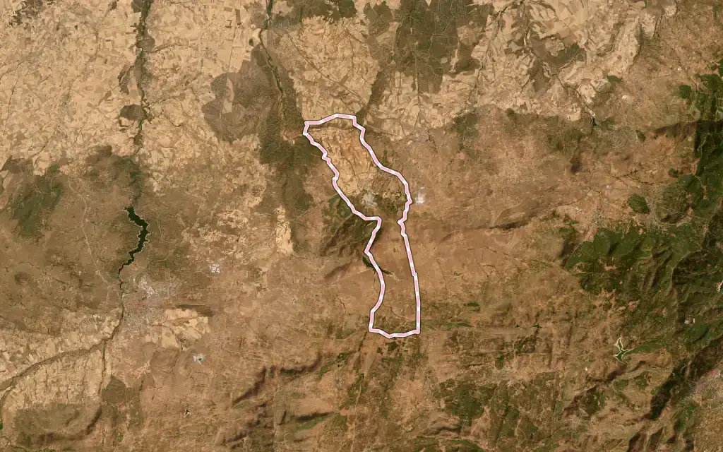 Vista satélite de Santa María del Cubillo con su contorno administrativo