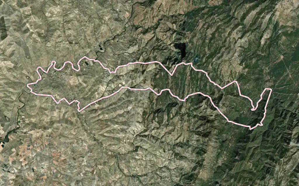 Vista satélite de Santo Tomé con su contorno administrativo