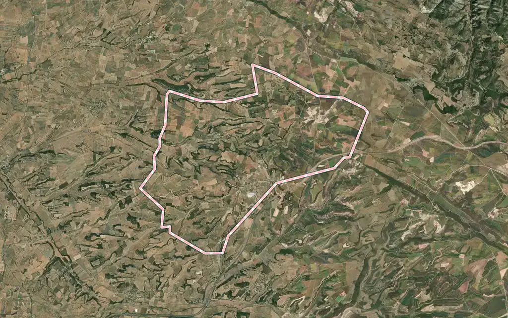 Vista satélite de Sant Ramon con su contorno administrativo