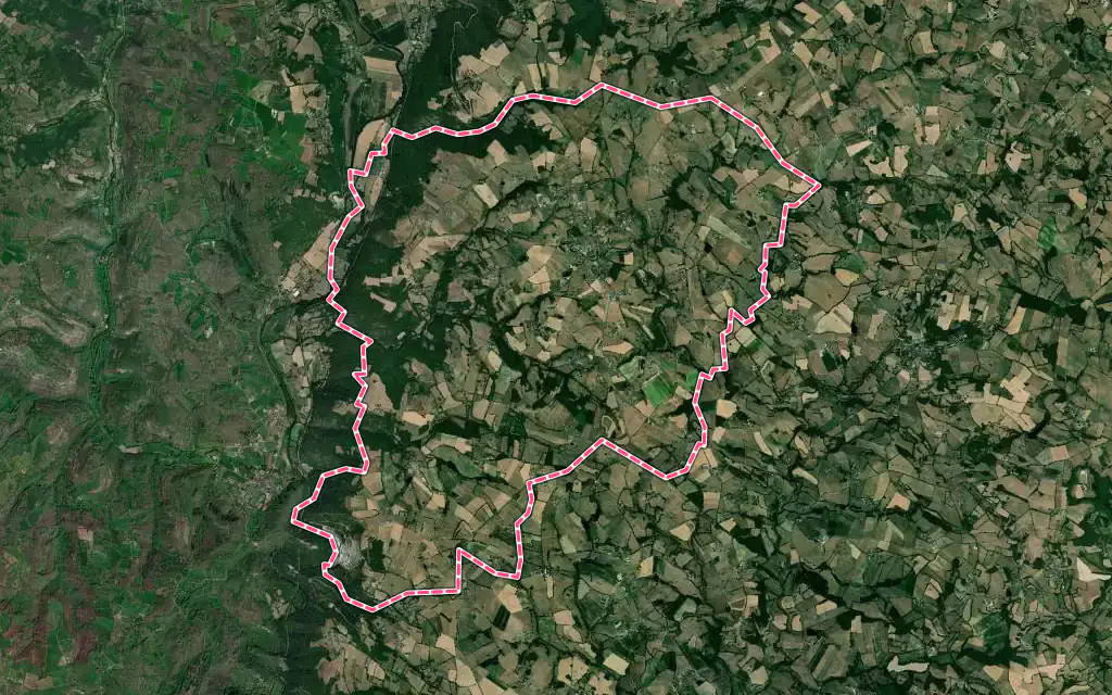 Vue satellite de Sanvensa avec ses contours administratifs