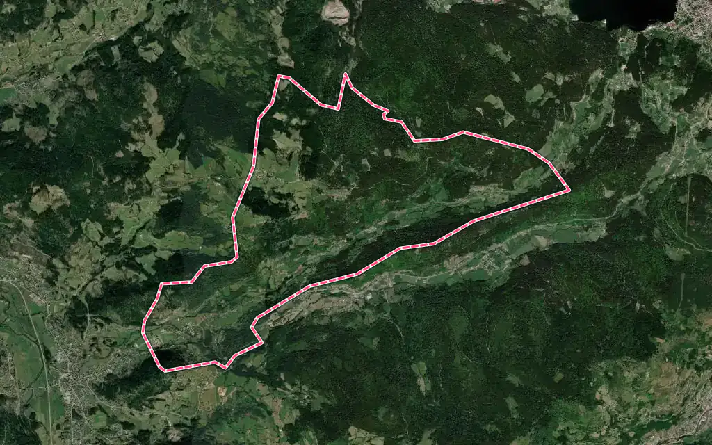 Vue satellite de Sapois avec ses contours administratifs