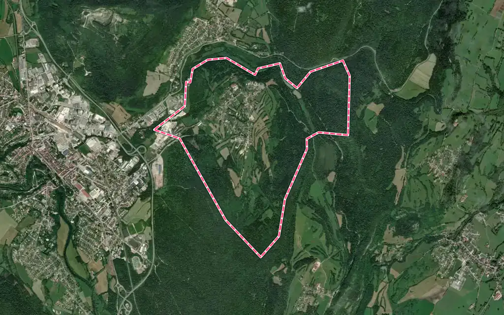 Vue satellite de Sapois avec ses contours administratifs