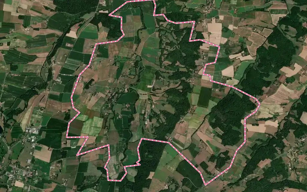 Vue satellite de Sariac-Magnoac avec ses contours administratifs