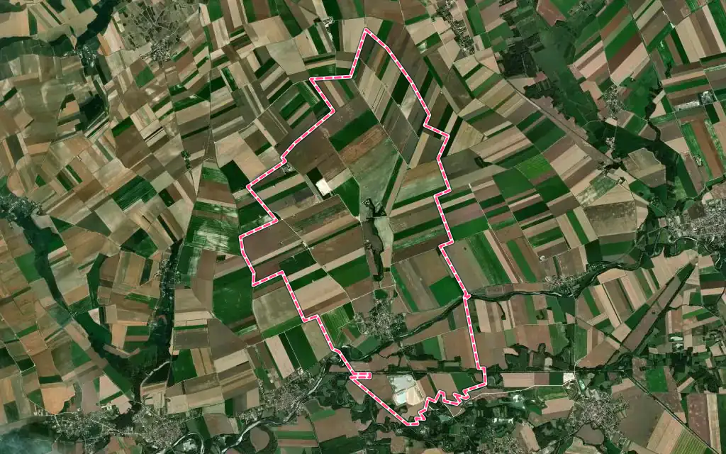 Vue satellite de Saron-sur-Aube avec ses contours administratifs