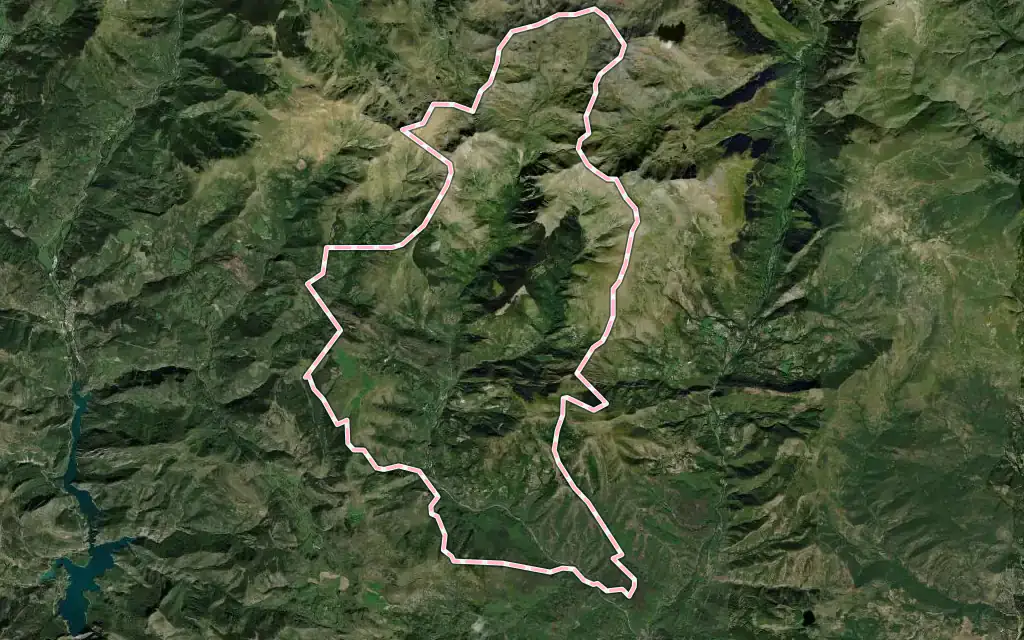 Vista satélite de Sarroca de Bellera con su contorno administrativo