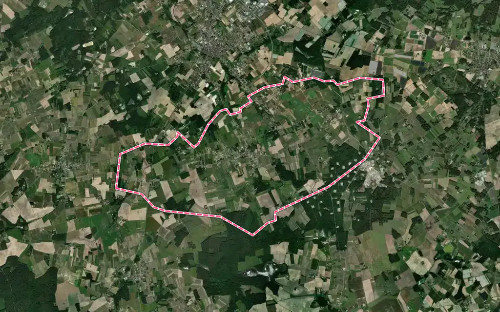 Vue satellite de Sassay avec ses contours administratifs