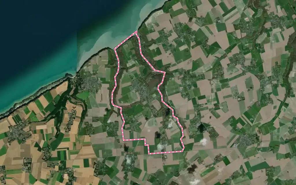 Vue satellite de Sassetot-le-Mauconduit avec ses contours administratifs