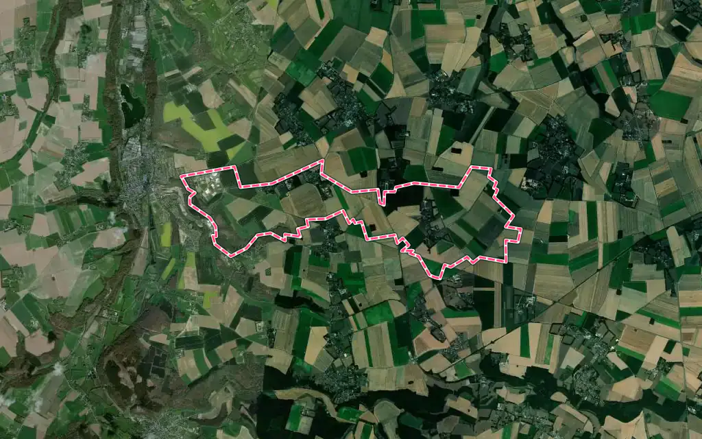 Vue satellite de Sasseville avec ses contours administratifs