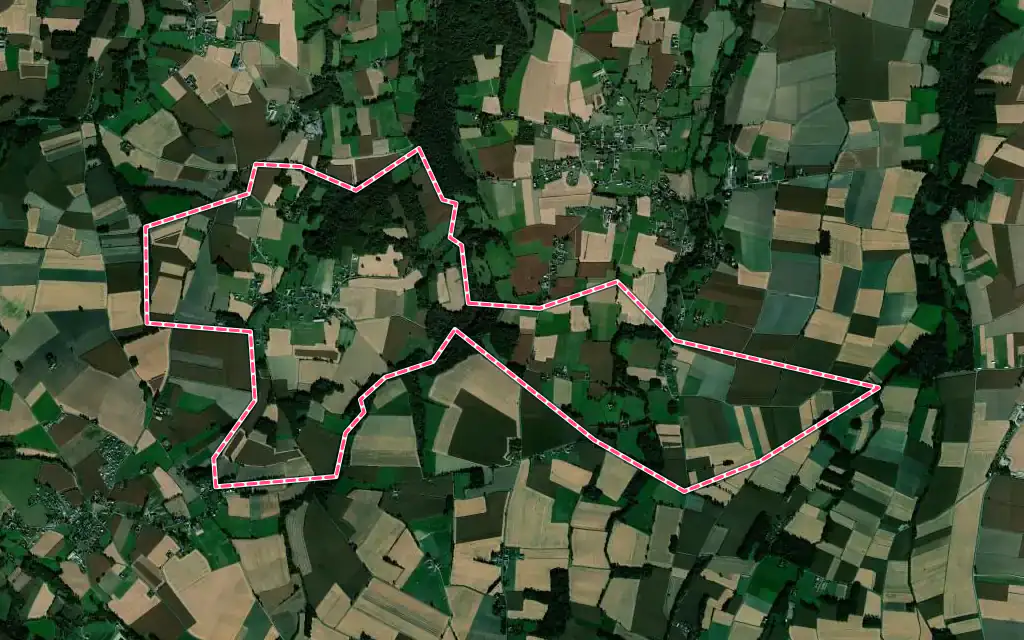 Vue satellite de Saubole avec ses contours administratifs