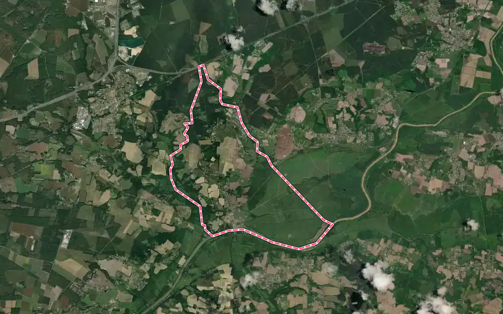 Vue satellite de Saubusse avec ses contours administratifs