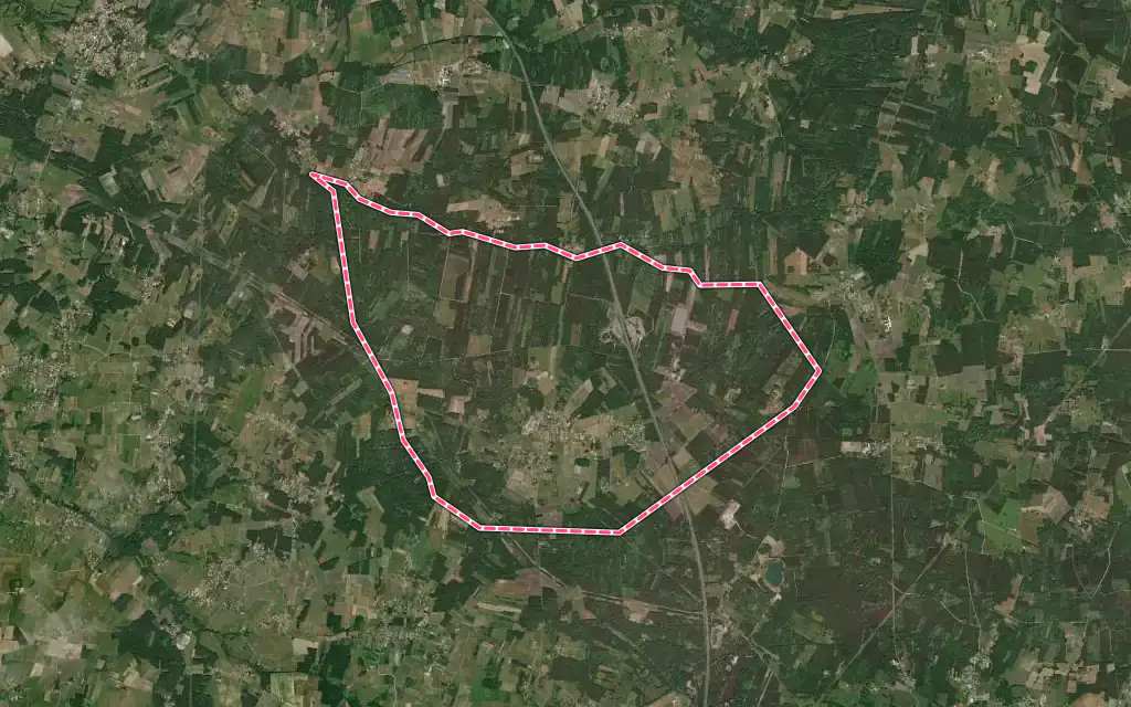 Vue satellite de Saugon avec ses contours administratifs