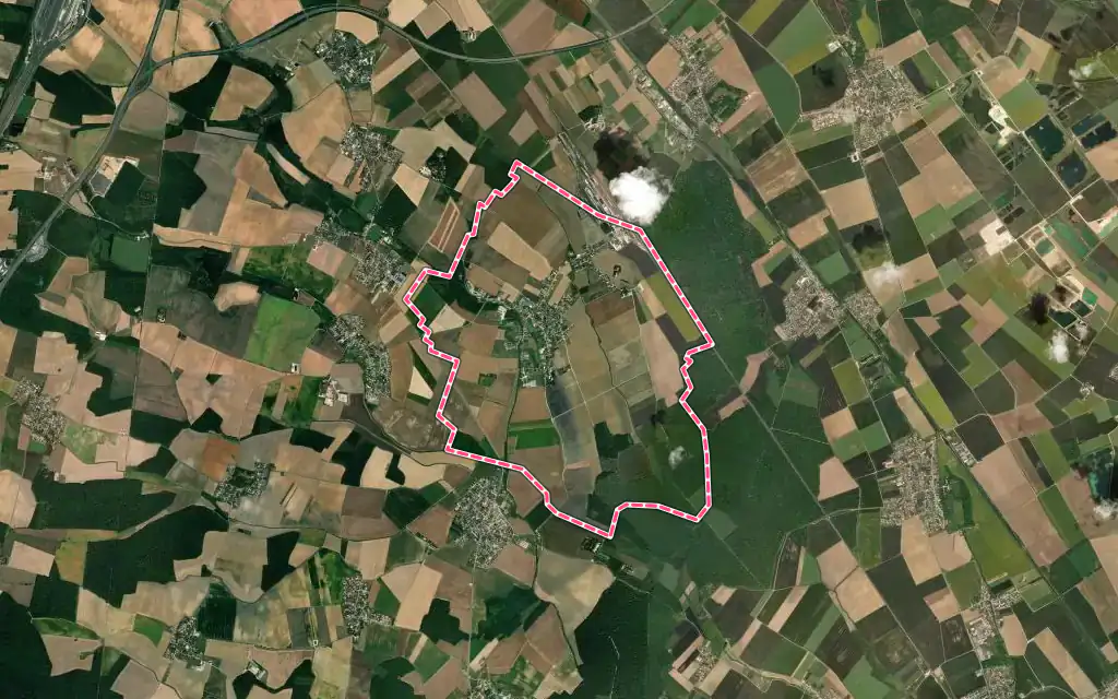 Vue satellite de Saulon-la-Chapelle avec ses contours administratifs