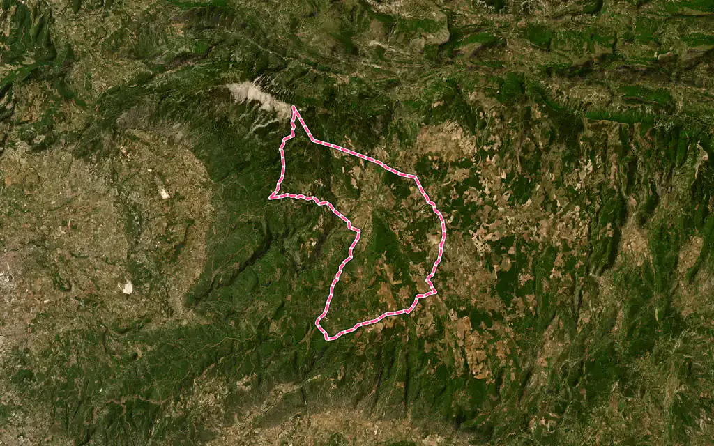 Vue satellite de Sault avec ses contours administratifs