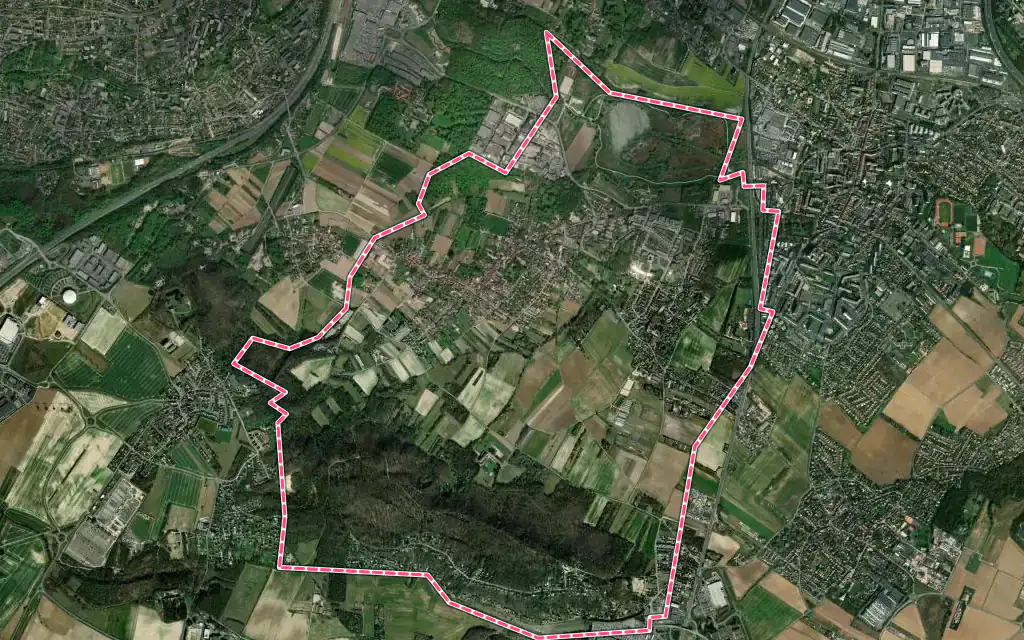 Vue satellite de Saulx-les-Chartreux avec ses contours administratifs