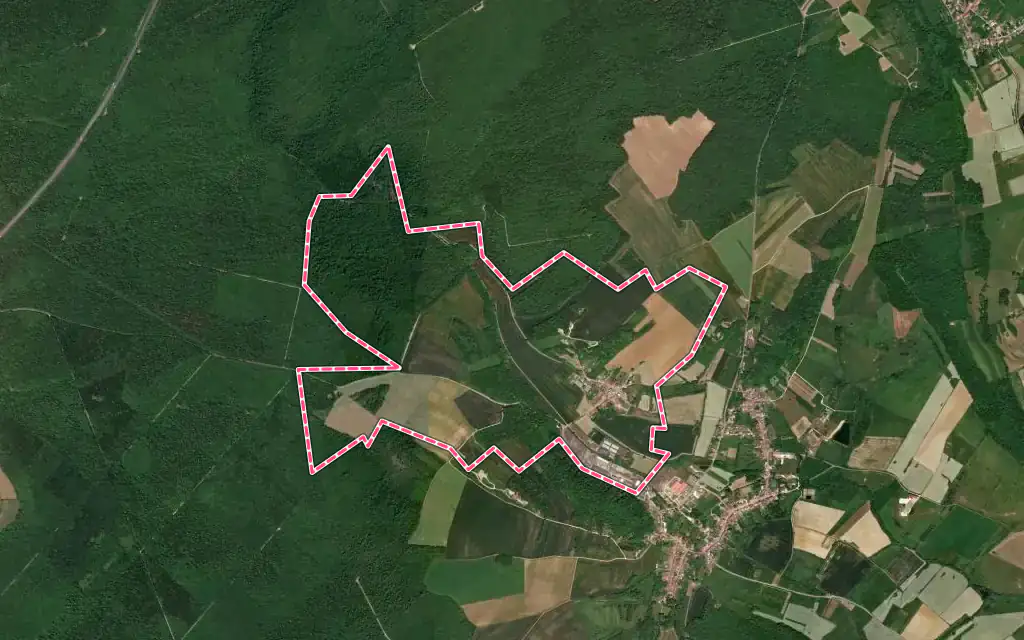 Vue satellite de Saulxerotte avec ses contours administratifs