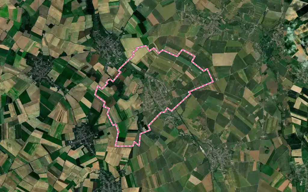Vue satellite de Saulzoir avec ses contours administratifs