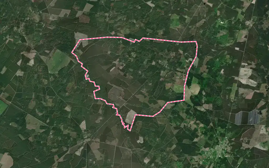 Vue satellite de Sauméjan avec ses contours administratifs