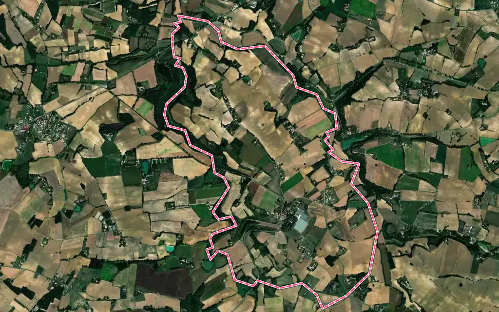 Vue satellite de Saumont avec ses contours administratifs