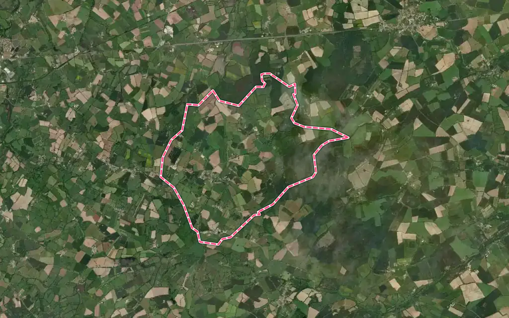 Vue satellite de Saurais avec ses contours administratifs