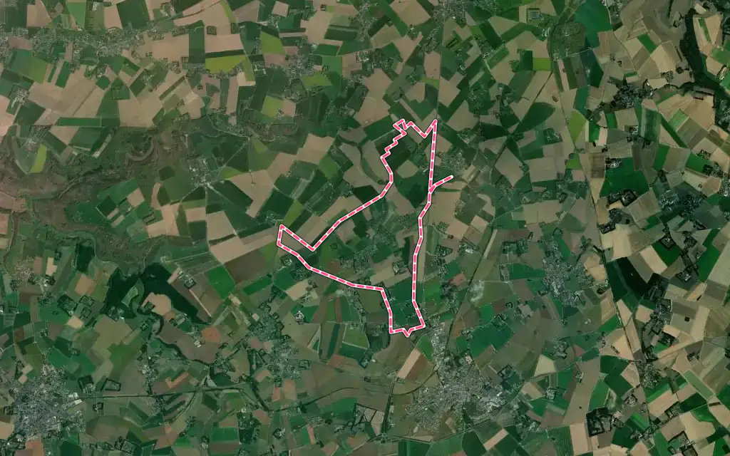 Vue satellite de Sausseuzemare-en-Caux avec ses contours administratifs