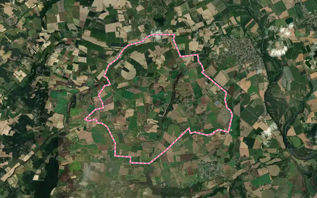 Vue satellite de Savenès avec ses contours administratifs