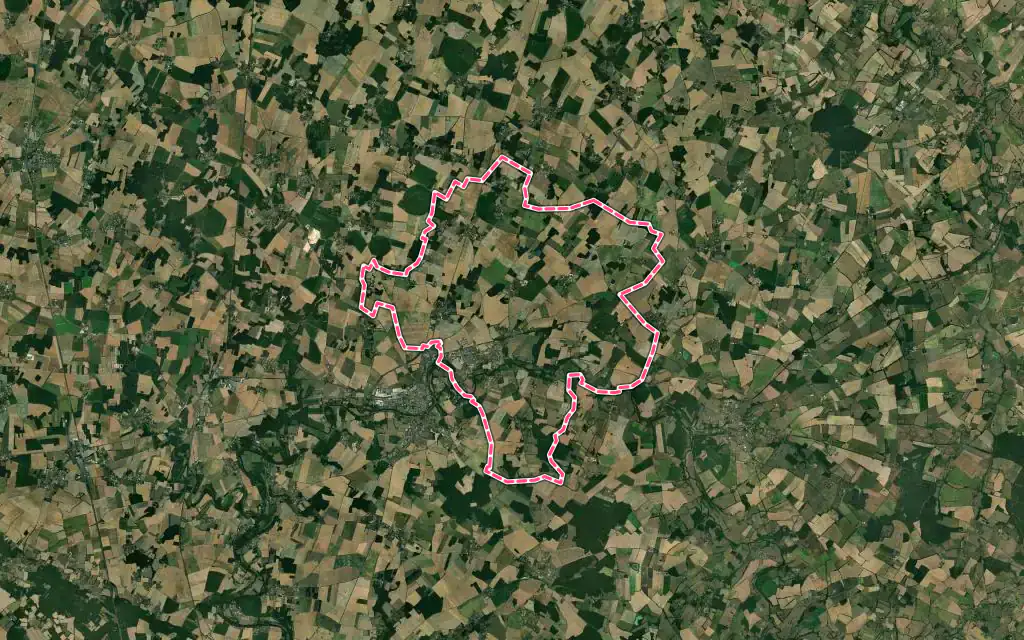 Vue satellite de Savigné avec ses contours administratifs