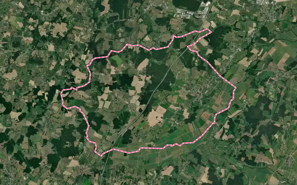 Vue satellite de Savigny-en-Revermont avec ses contours administratifs