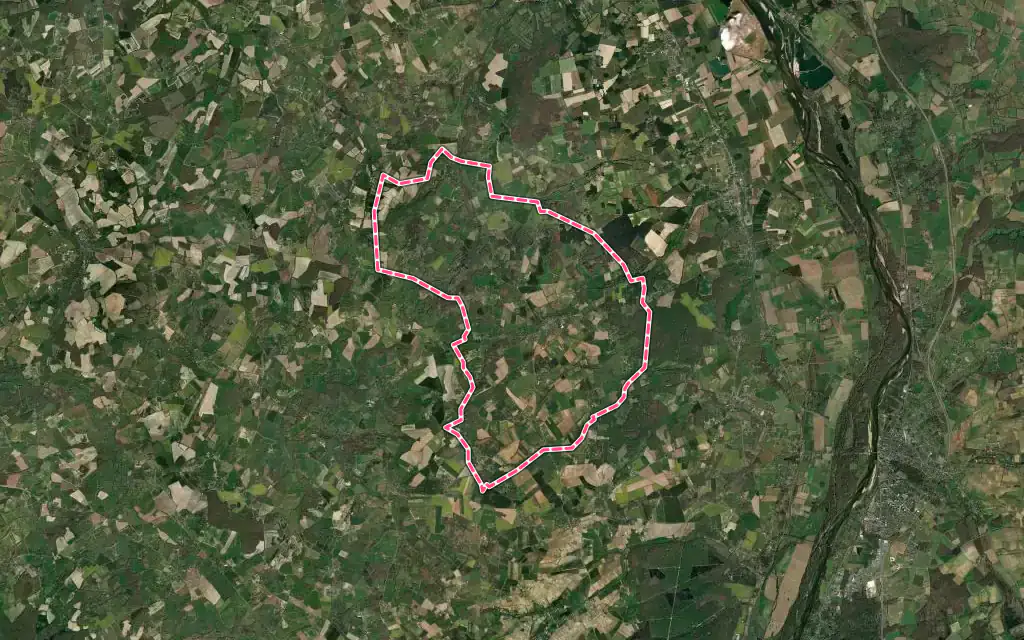 Vue satellite de Savigny-en-Sancerre avec ses contours administratifs