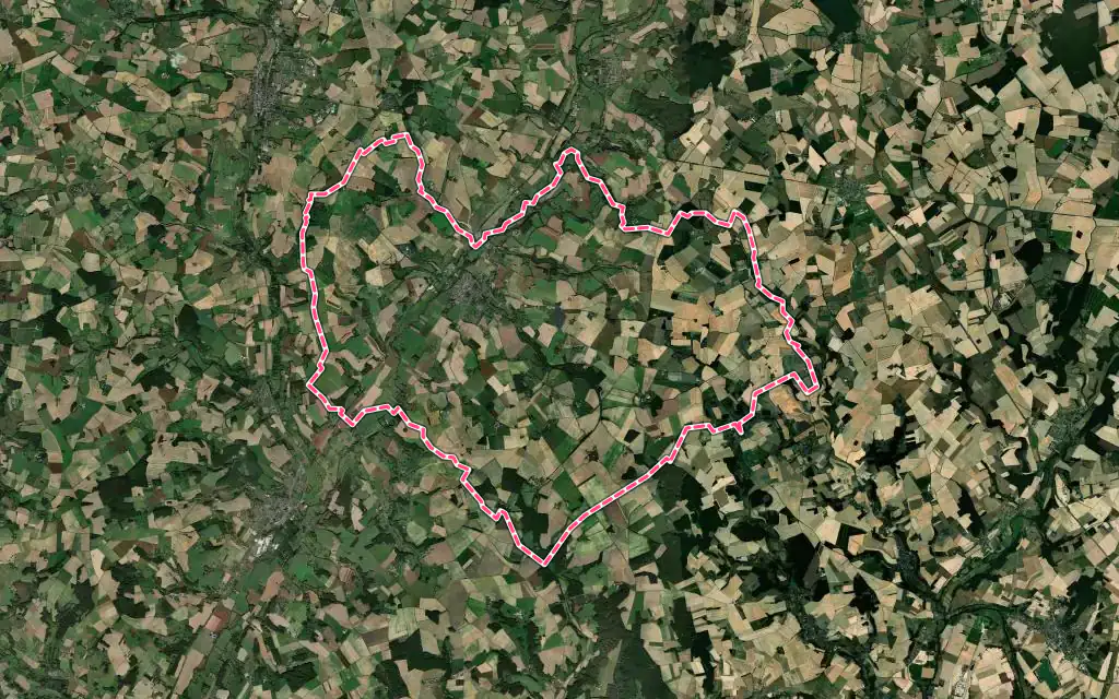 Vue satellite de Savigny-sur-Braye avec ses contours administratifs