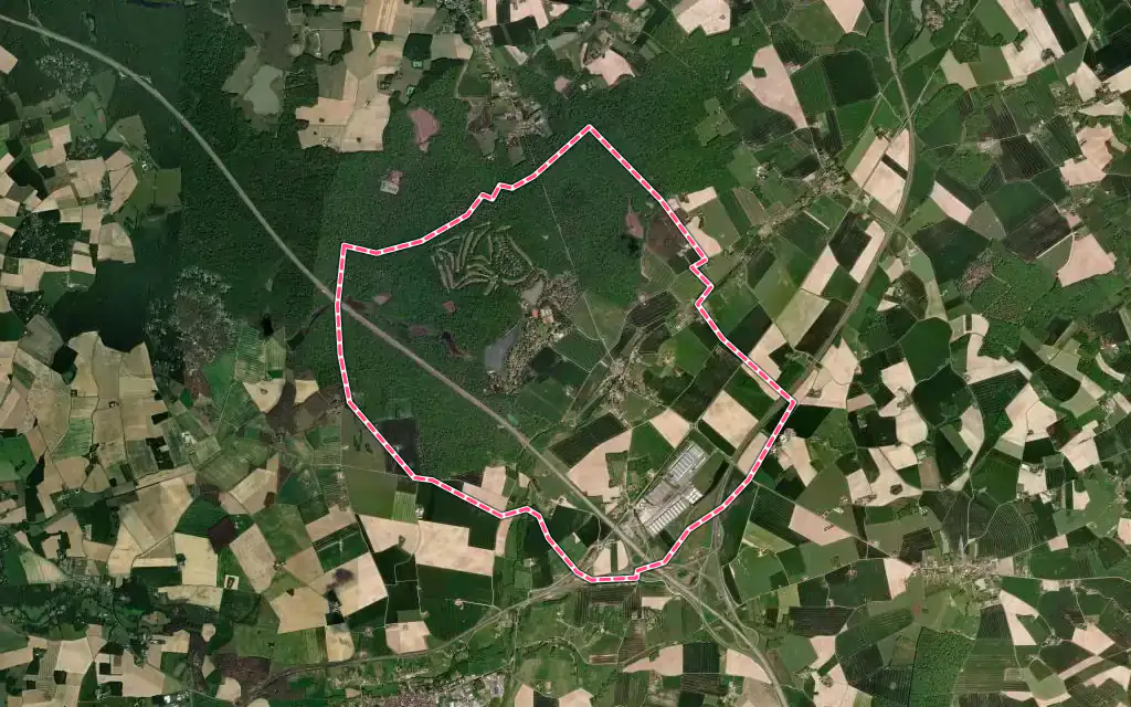 Vue satellite de Savigny-sur-Clairis avec ses contours administratifs
