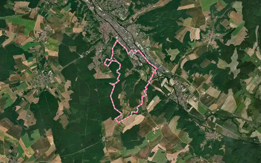 Vue satellite de Savonnières-devant-Bar avec ses contours administratifs