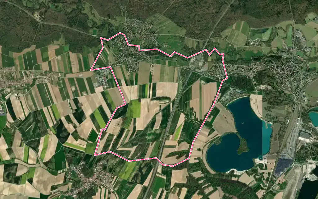 Vue satellite de Scheibenhard avec ses contours administratifs
