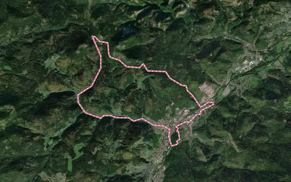 Vue satellite de Schirmeck avec ses contours administratifs