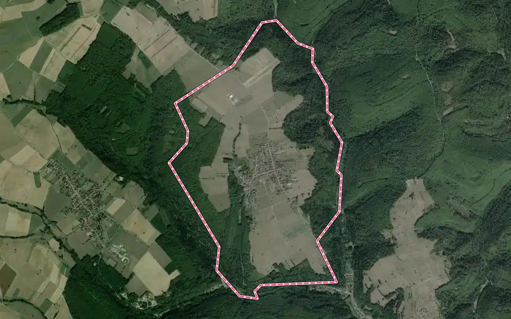 Vue satellite de Schœnbourg avec ses contours administratifs