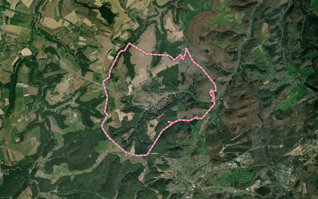 Vue satellite de Schorbach avec ses contours administratifs