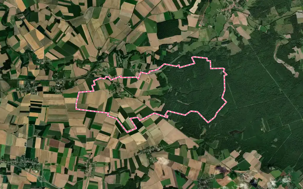 Vue satellite de Scrupt avec ses contours administratifs
