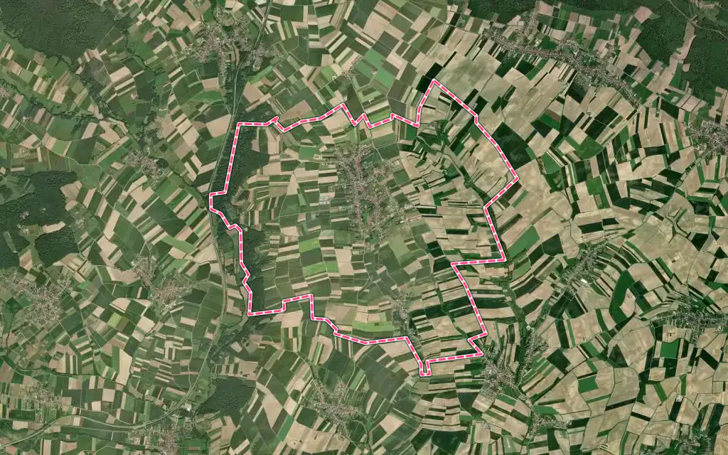 Vue satellite de Seebach avec ses contours administratifs