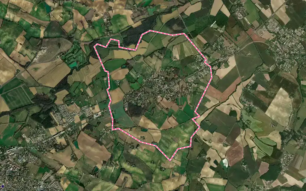 Vue satellite de Ségoufielle avec ses contours administratifs