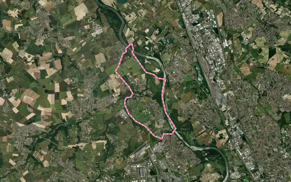 Vue satellite de Seilh avec ses contours administratifs