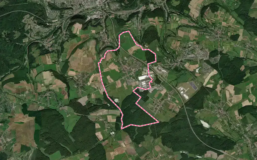 Vue satellite de Seingbouse avec ses contours administratifs