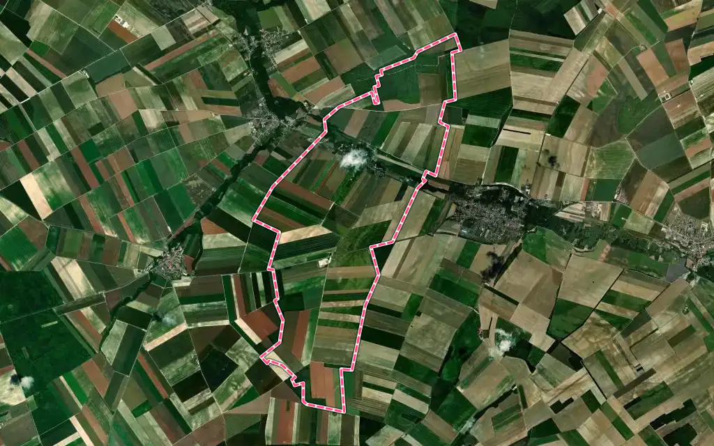 Vue satellite de Selles avec ses contours administratifs