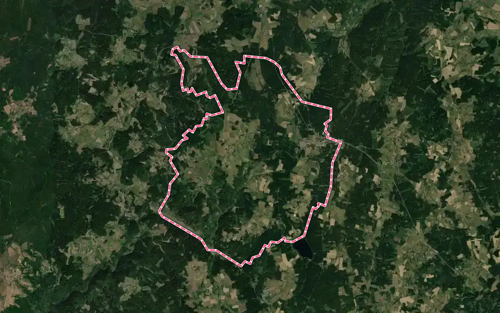 Vue satellite de Sembadel avec ses contours administratifs