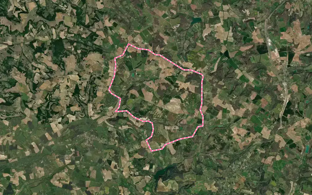 Vue satellite de Sembas avec ses contours administratifs