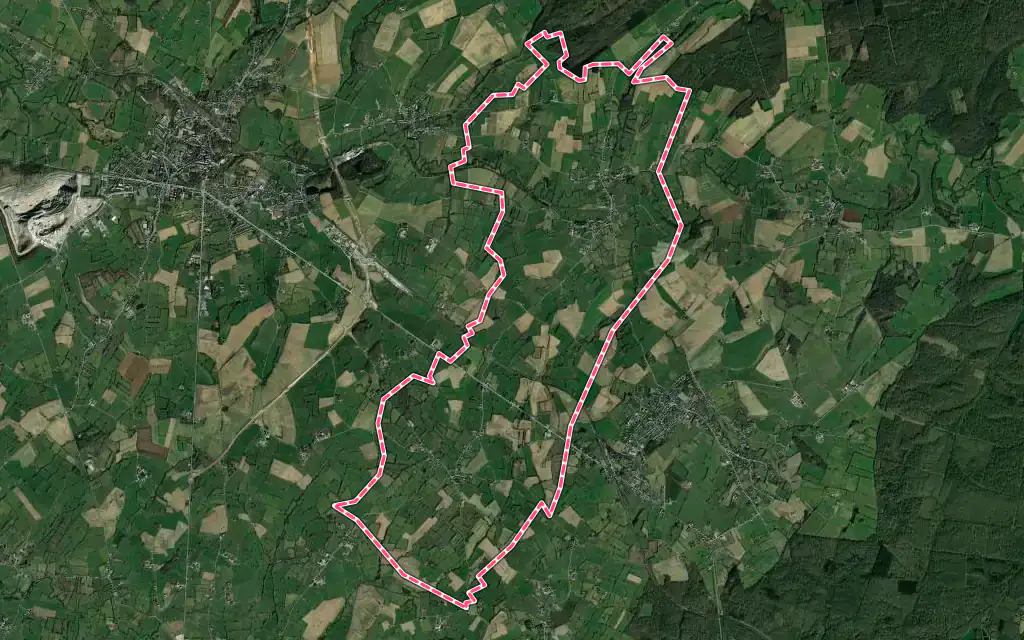 Vue satellite de Sémeries avec ses contours administratifs