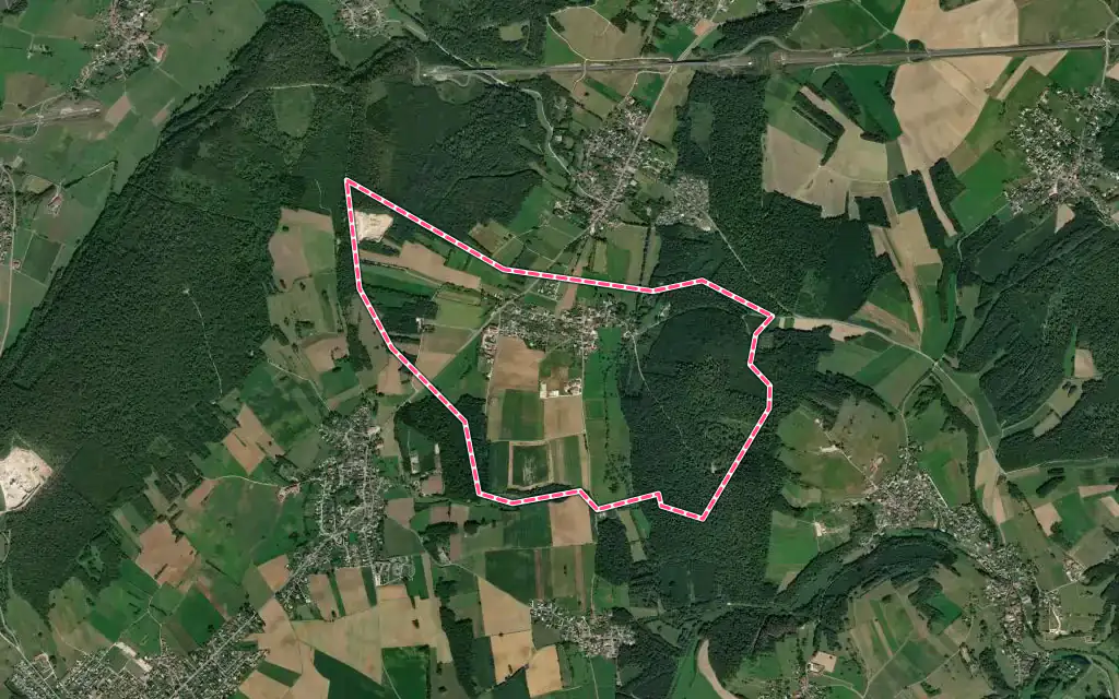 Vue satellite de Semondans avec ses contours administratifs