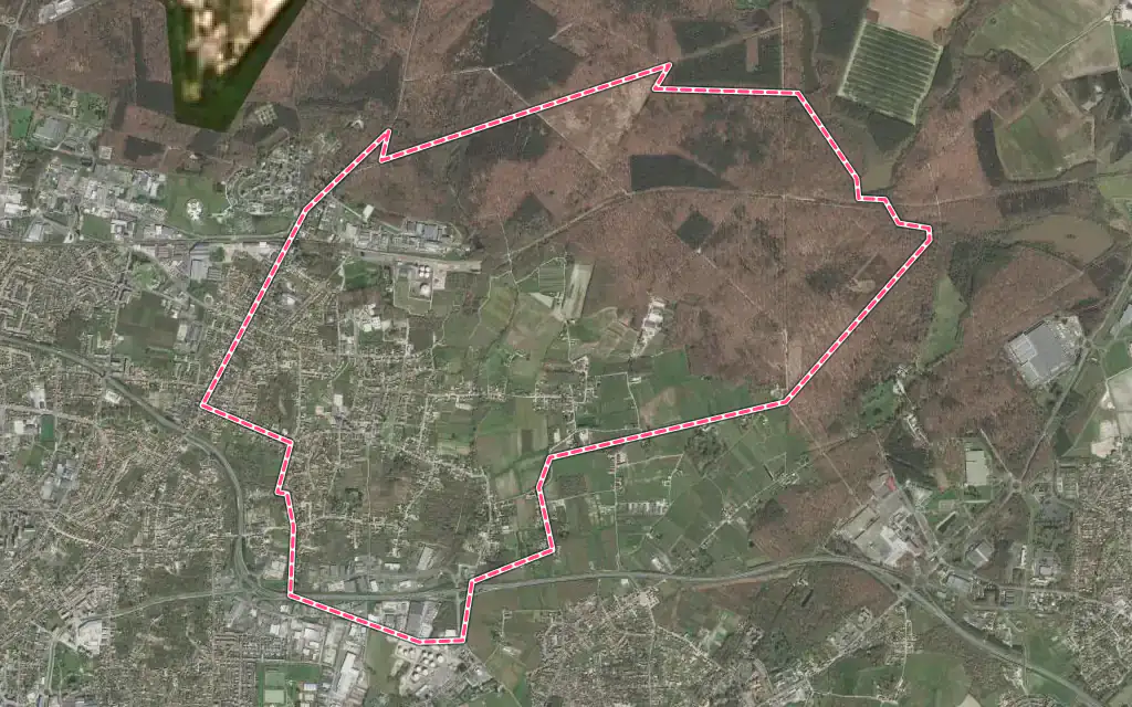 Vue satellite de Semoy avec ses contours administratifs